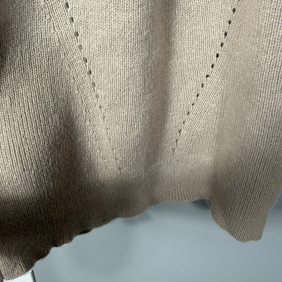 Tan Color Mock Neck Drop Shoulder Sweater Knit Dress sz M- L - Picture 10 of 17